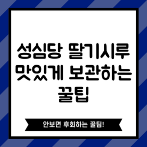 성심당 딸기시루 맛있게 보관하는 꿀팁