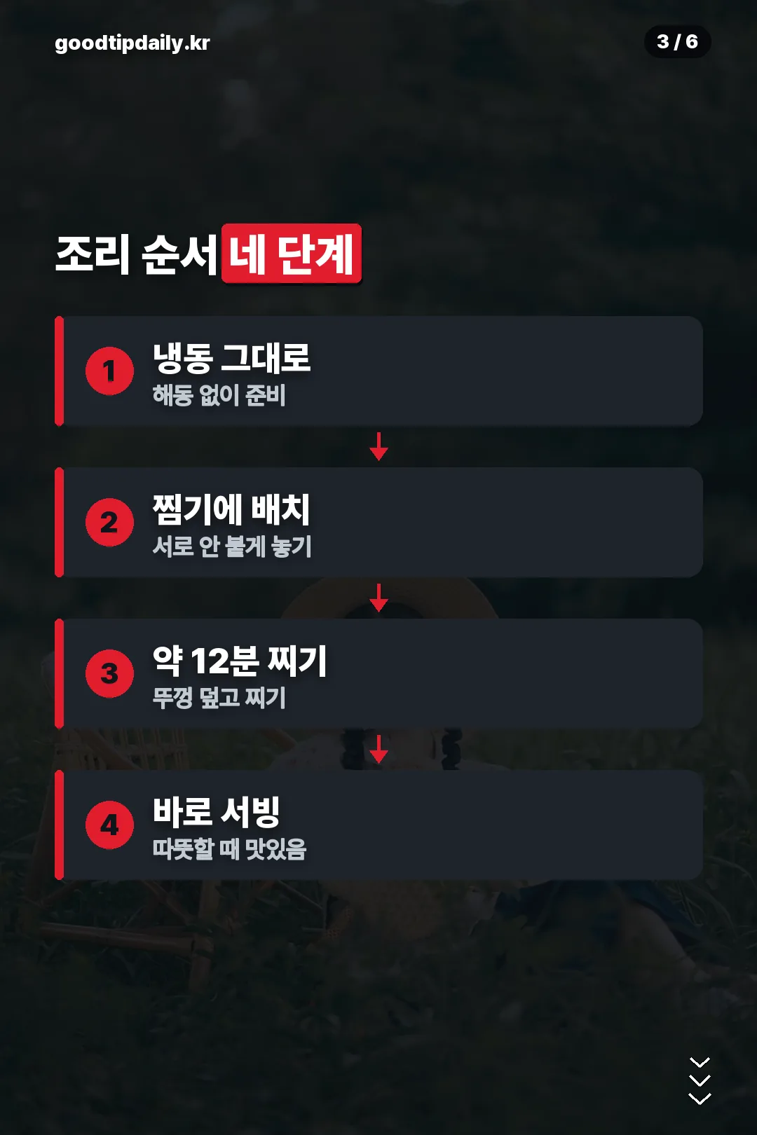 조리 순서 네 단계