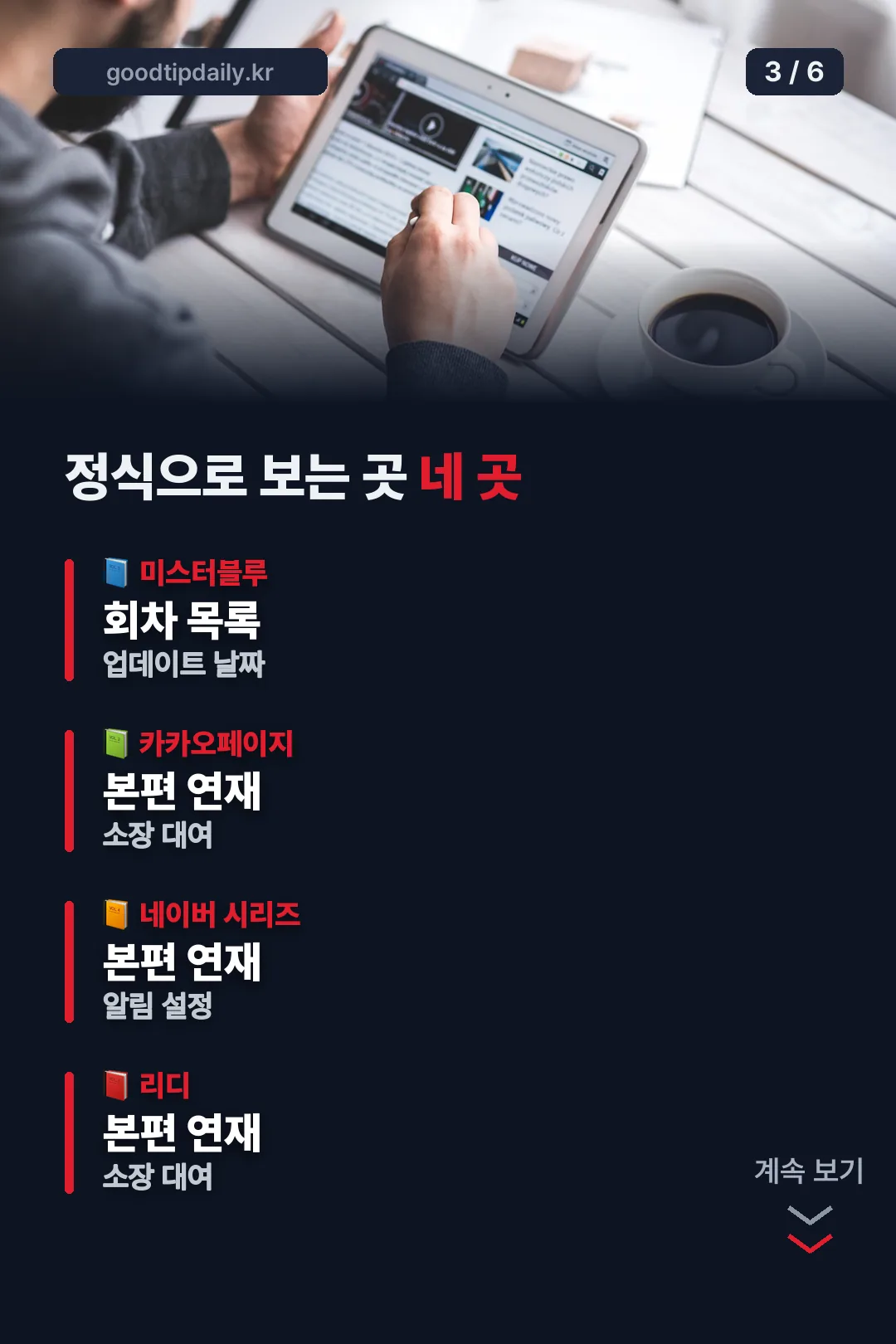 정식 연재 플랫폼 네 곳