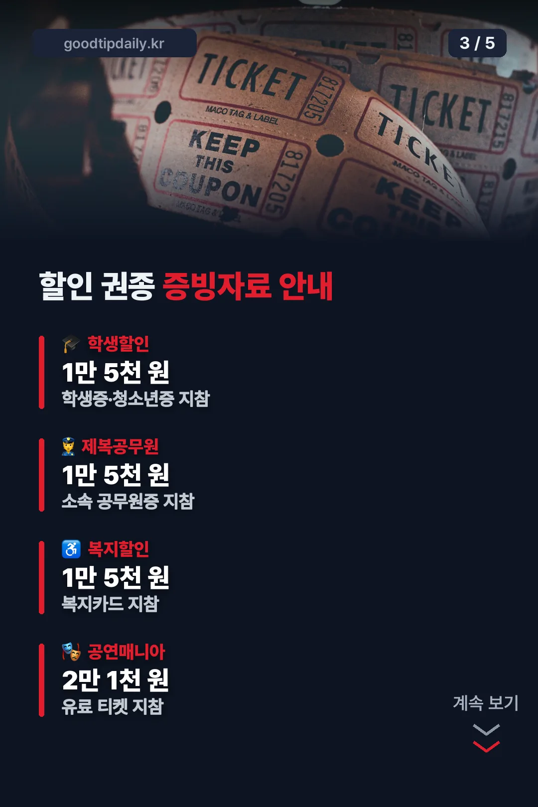 할인 권종 안내
