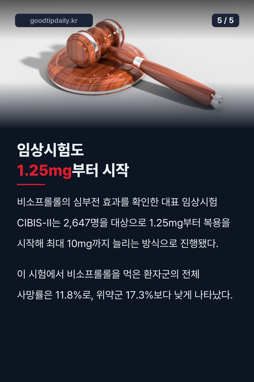 CIBIS-II 임상시험 사망률
