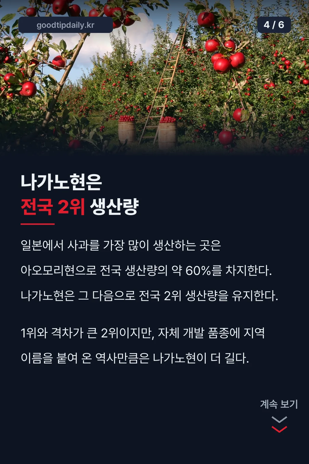나가노현은 전국 2위 생산량